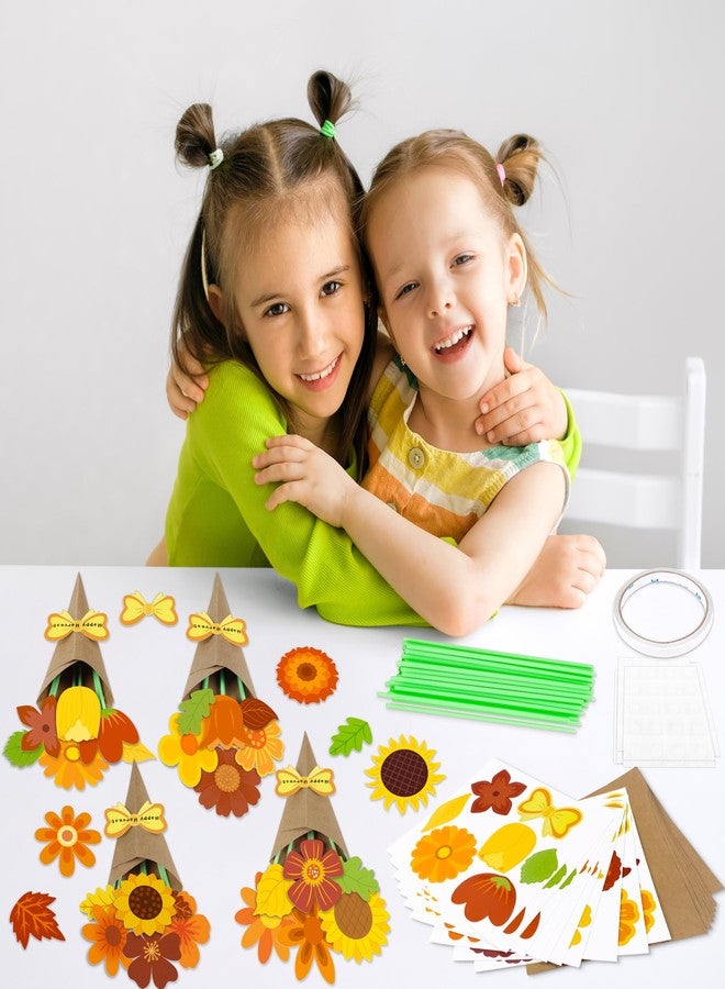 80UncleKimby 30PCS Fall Crafts for Kids Flower Bouquet Kit DIY Thanksgiving Gift School Classroom Activities - Image 2